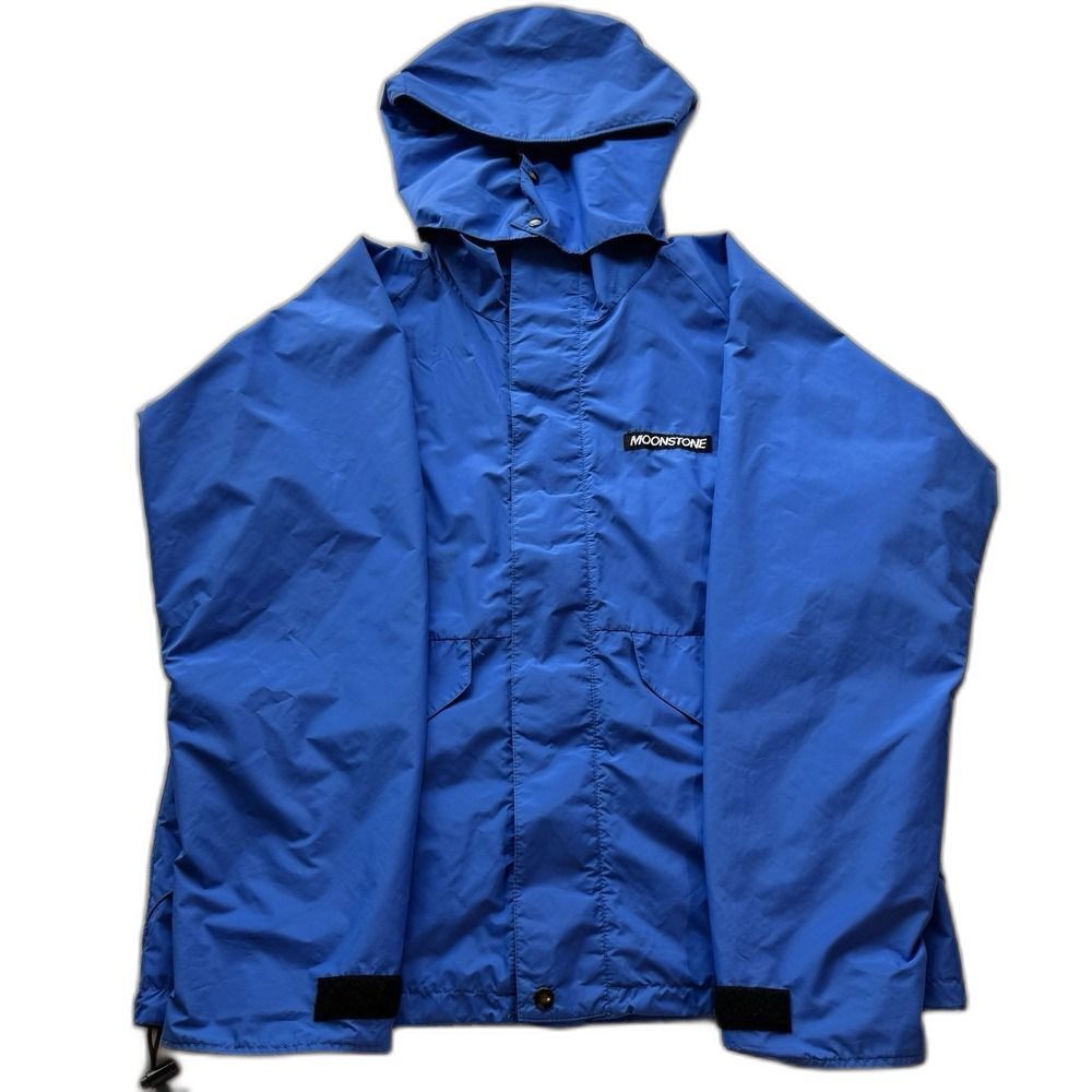 Vintage Moonstone Gore-Tex Rain Jacket Blue Hooded Pit Zips Medium Waterproof